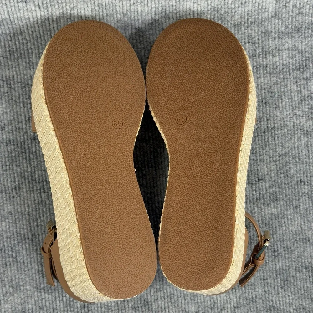 Dolce Vita Size-6.5 Women's Alumina Espadrille Sandals Wedge Brown